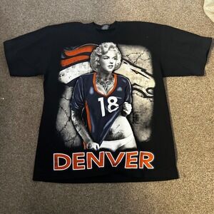 Y2K Marilyn Monroe Denver Broncos Pin-Up Edgy Tattoo NFL Peyton Manning Heavy XL